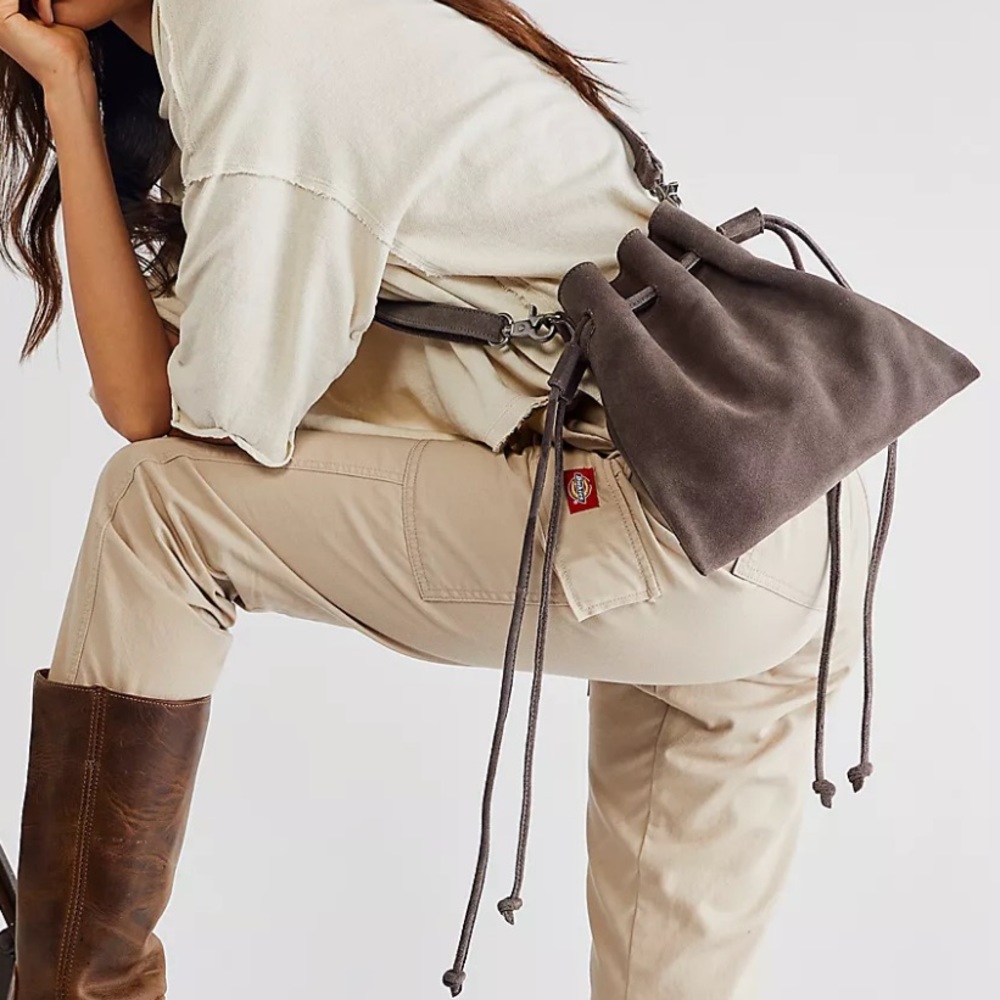 Free People Billie Suede Crossbody in Coal